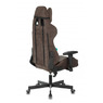 Кресло игровое Zombie VIKING KNIGHT Fabric темно-коричневый Light-10 с подголов. крестов. металл № 1372996