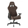 Кресло игровое Zombie VIKING KNIGHT Fabric темно-коричневый Light-10 с подголов. крестов. металл № 1372996